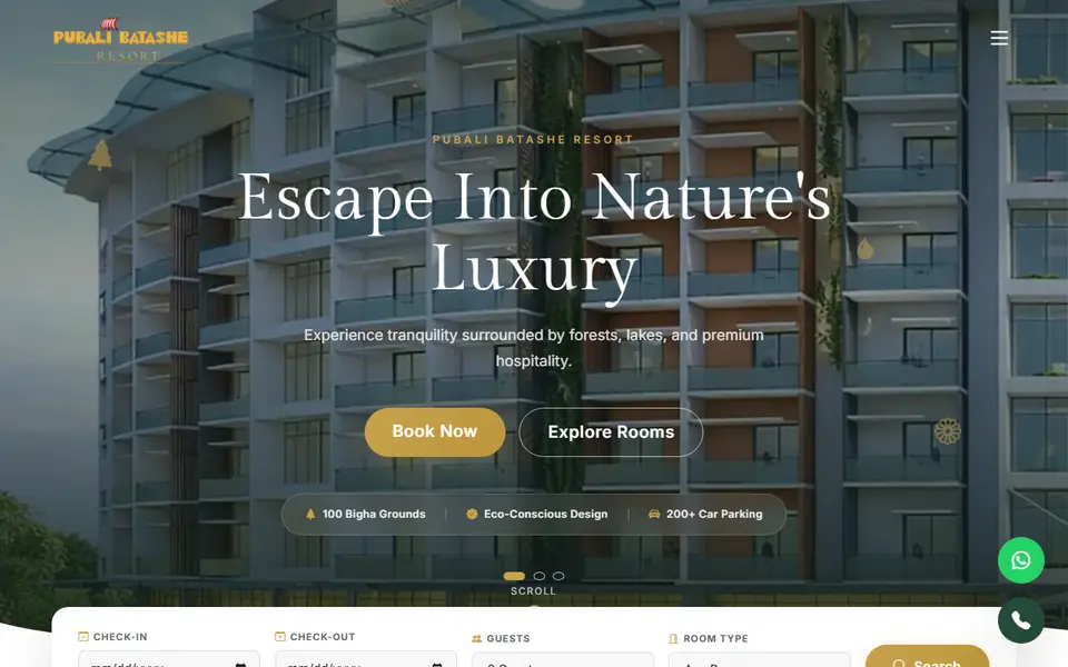 Pubali Batashe Resort homepage screenshot
